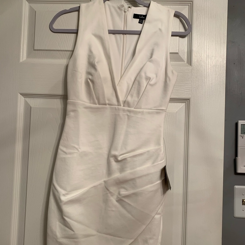 White V-neck dress